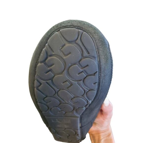 Mens Ugg slippers black with gray shearling size 7 - Picture 9 of 9